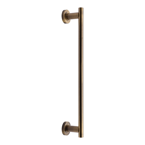 V2057 489-AT • 489mm • Antique Brass • Heritage Brass Pedestal Pull Handle On Concealed Fixing Roses